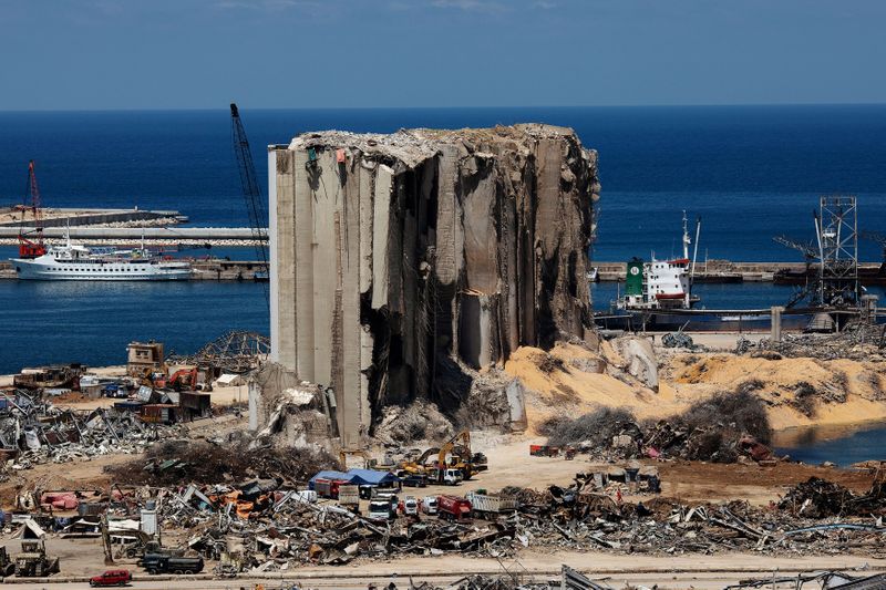 &copy; Reuters. FILE PHOTO: A general view shows the damaged port area in the aftermath of a massive explosion in Beirut