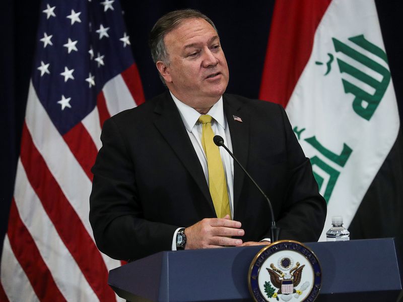 © Reuters. بومبيو: من المتوقع أن تطبق أمريكا قريبا آلية إعادة العقوبات على إيران
