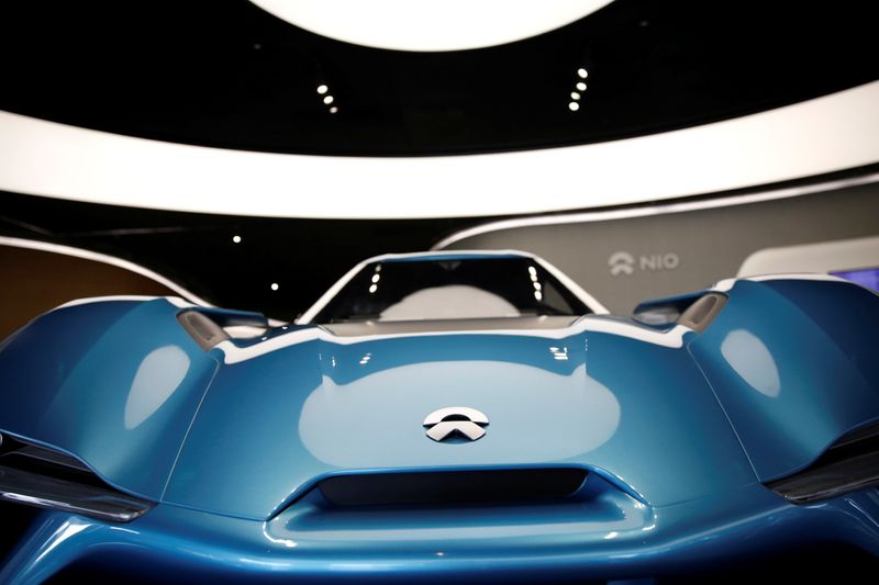 © Reuters. NIO EP9 electric car is displayed at its store in Beijing