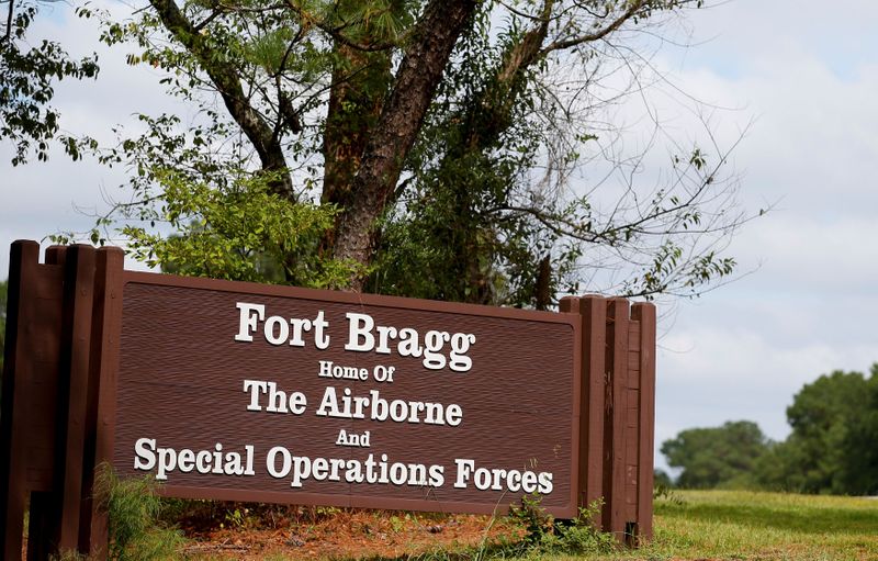 &copy; Reuters. FILE PHOTO: A sign of Fort Bragg is seen in Fayetteville, North Carolina