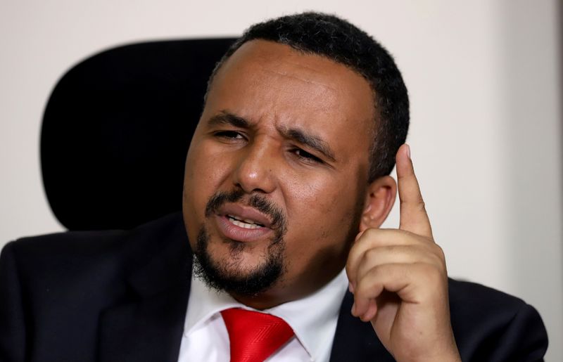 &copy; Reuters. FILE PHOTO: Jawar Mohammed, an Oromo activist and leader of the Oromo protest speaks during a Reuters interview at his house in Addis Ababa