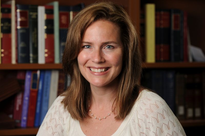 © Reuters. Judge Amy Coney Barrett poses in an undated photograph obtained from Notre Dame University