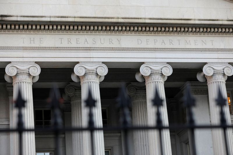 &copy; Reuters. The United States Department of the Treasury is seen in Washington, D.C.