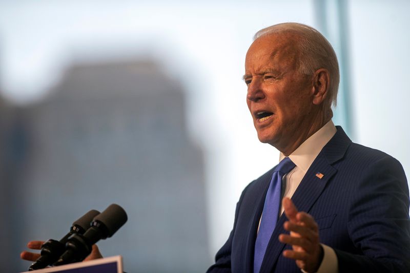 &copy; Reuters. Democratic U.S. presidential nominee Biden delivers remarks in Philadelphia, Pennsylvania