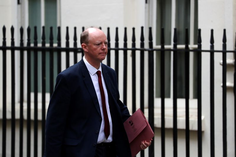 &copy; Reuters. Chief Medical Officer for England Chris Whitty is seen at Downing Street in London