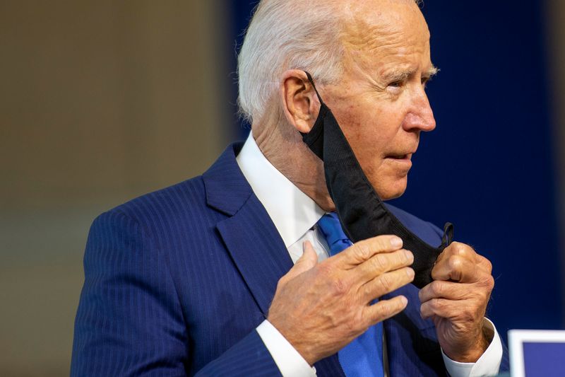 &copy; Reuters. Democratic U.S. presidential nominee Biden delivers remarks in Philadelphia, Pennsylvania