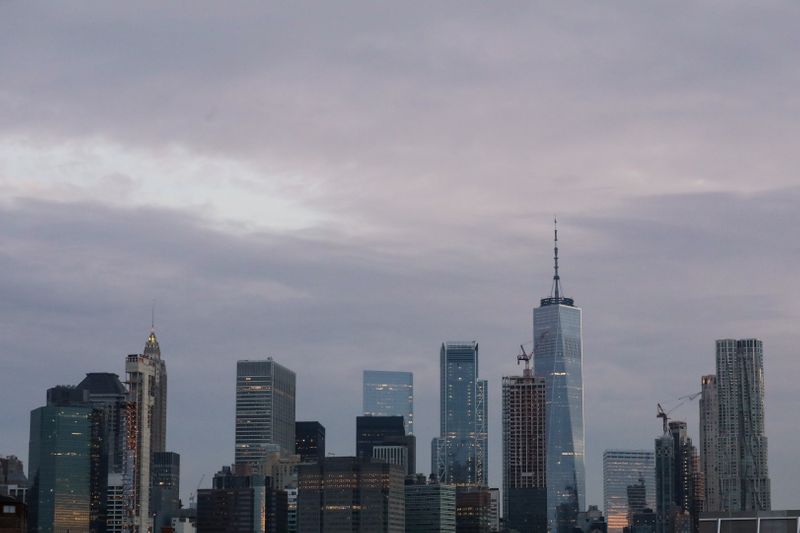 &copy; Reuters. FILE PHOTO:  The skyline of lower Manhattan is seen before sunrise in New York