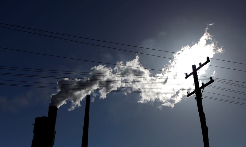 &copy; Reuters. FILE PHOTO: Vapour pours from a steel mill chimney in the industrial town of Port Kembla