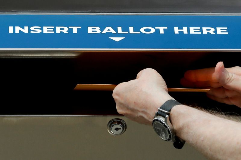 &copy; Reuters. New York State and City legislators rally for legislation to allow absentee ballot drop box locations across the state in New York