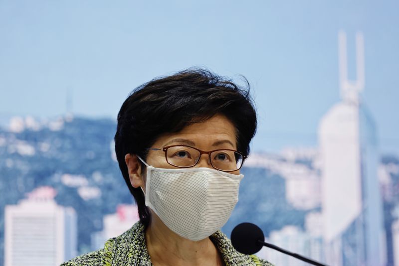 &copy; Reuters. Hong Kong&apos;s Chief Executive Carrie Lam speaks during a news conference in Hong Kong