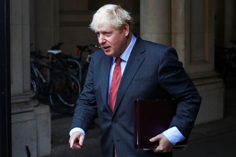 © Reuters. Britain's Prime Minister Boris Johnson leaves after a cabinet meeting, in London