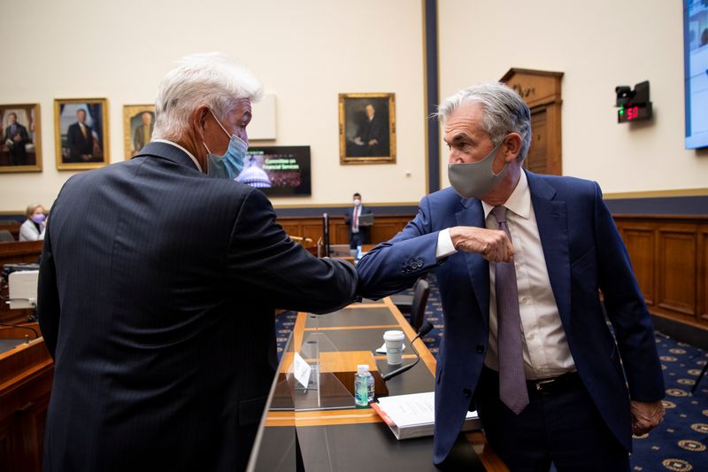 © Reuters. House Financial Services Committee hearing on oversight of the Treasury Department's and Federal Reserve's coronavirus disease (COVID-19) pandemic response on Capitol Hill in Washington