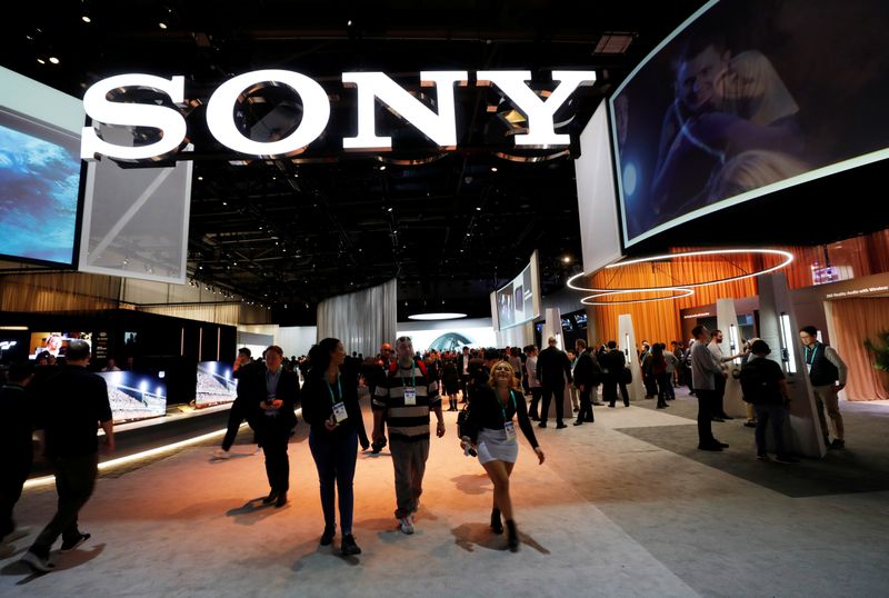 &copy; Reuters. A view of the Sony booth during the 2020 CES in Las Vegas