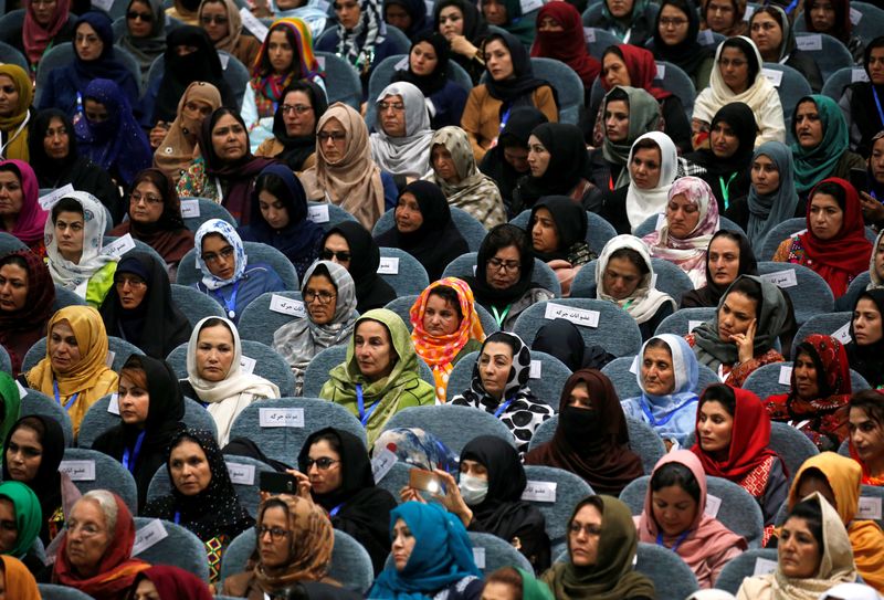 &copy; Reuters. Afghan women attend a consultative grand assembly, known as Loya Jirga, in Kabul