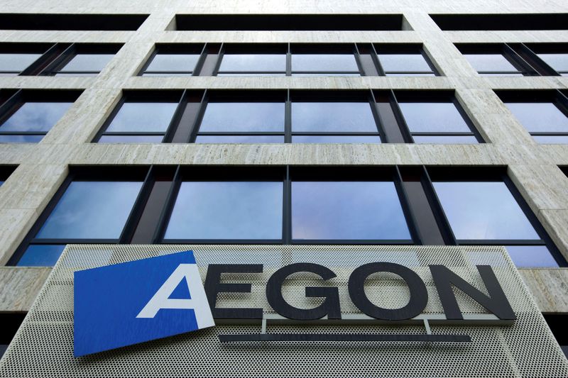 &copy; Reuters. FILE PHOTO: Head office of Dutch financial insurance company Aegon is seen in The Hague