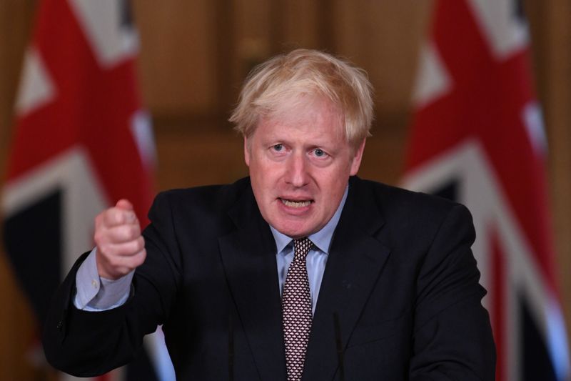 &copy; Reuters. Premiê britânico, Boris Johnson, durante coletiva de imprensa virtual