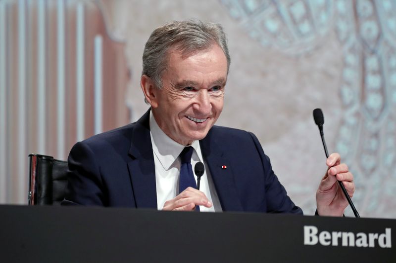 &copy; Reuters. Bernard Arnault, Chief Executive Officer of LVMH Moet Hennessy Louis Vuitton SE, attends the company&apos;s shareholders meeting in Paris