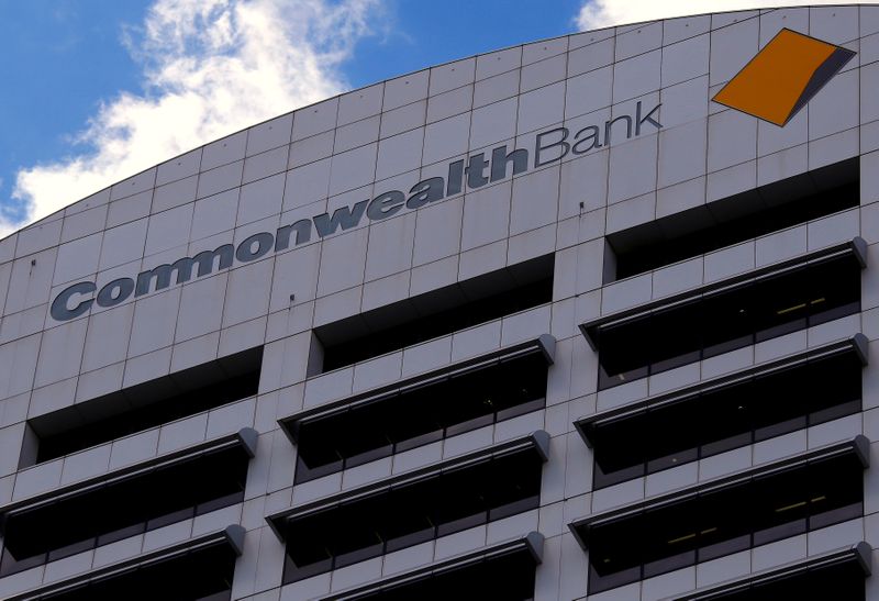 &copy; Reuters. FILE PHOTO: The logo for the Commonwealth Bank of Australia adorns their head office in central Sydney