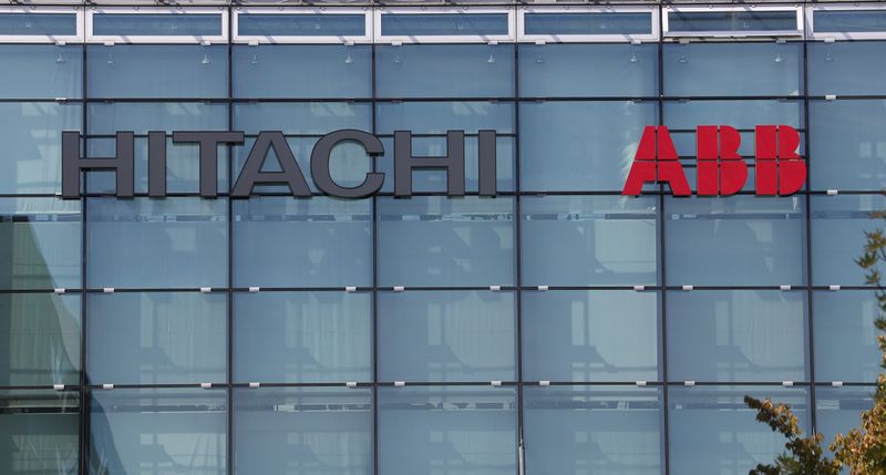 &copy; Reuters. Logo of Hitachi ABB Power Grids is seen in Zurich