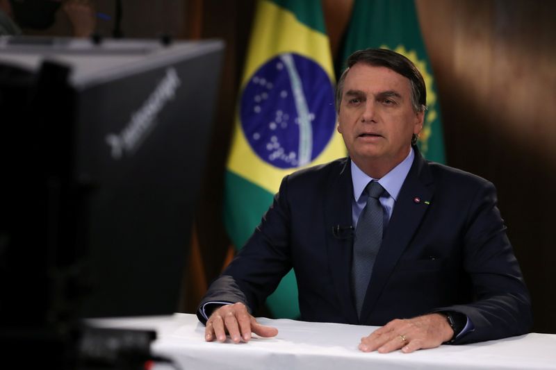 &copy; Reuters. Bolsonaro falando para assembleia da ONU