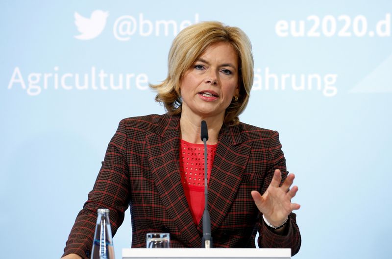 © Reuters. News conference of German Minister for Food and Agriculture Julia Kloeckner in Berlin