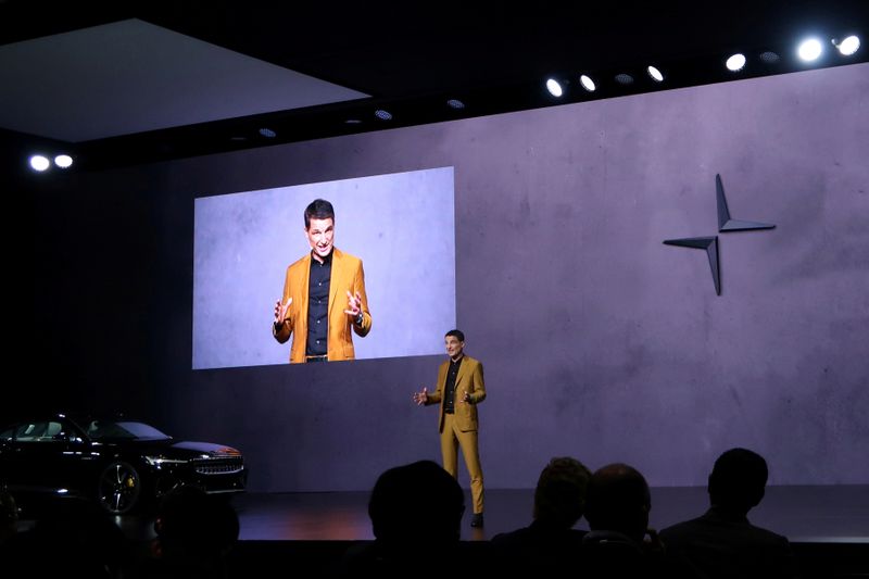 &copy; Reuters. FILE PHOTO: Thomas Ingenlath, Chief Executive Officer of Polestar speaks during a launch event in Shanghai