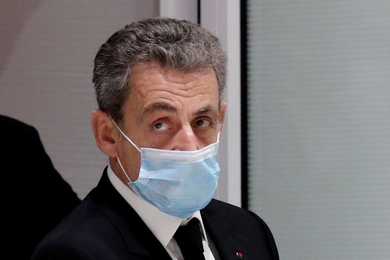 &copy; Reuters. FILE PHOTO: French court hears former French President Sarkozy in corruption trial