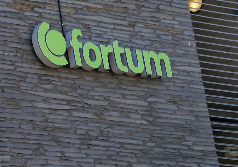 &copy; Reuters. Finnish energy company Fortum sign is seen at their headquarters in Espoo