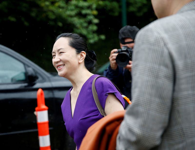 &copy; Reuters. FILE PHOTO: Huawei Technologies Chief Financial Officer Meng Wanzhou leaves her home to appear in British Columbia supreme court