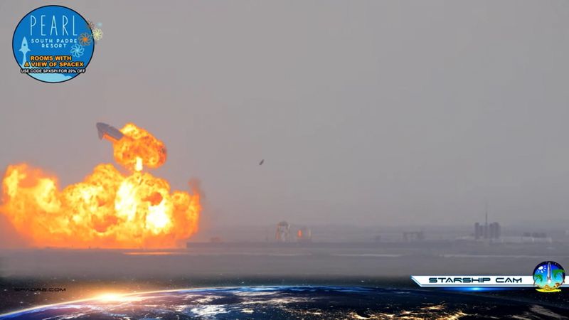 &copy; Reuters. SpaceX Starship SN10 explodes after liftoff at South Padre Island, Texas