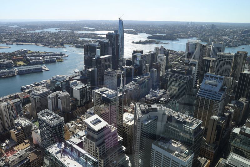 &copy; Reuters. FILE PHOTO: A view of the Central Business District and surrounding city is seen from the Sydney Tower Eye observation deck as the state of New South Wales continues to report low numbers for new daily cases of the coronavirus disease (COVID-19), in Sydne