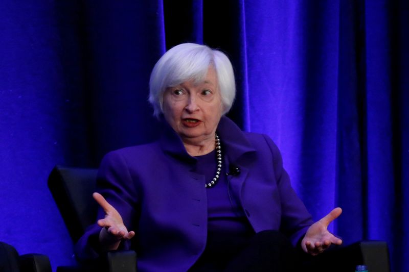 &copy; Reuters. FILE PHOTO: Former Federal Reserve Chairman Janet Yellen speaks during a panel discussion at the American Economic Association/Allied Social Science Association (ASSA) 2019 meeting in Atlanta, Georgia, U.S., January 4, 2019.  REUTERS/Christopher Aluka Ber
