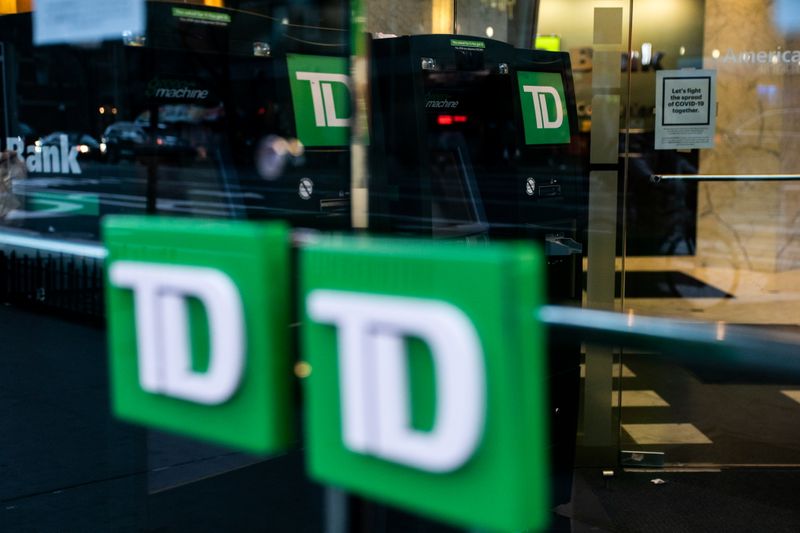 &copy; Reuters. FILE PHOTO: TD bank ATM machines are seen in New York City, U.S., March 17, 2020. REUTERS/Jeenah Moon/File Photo