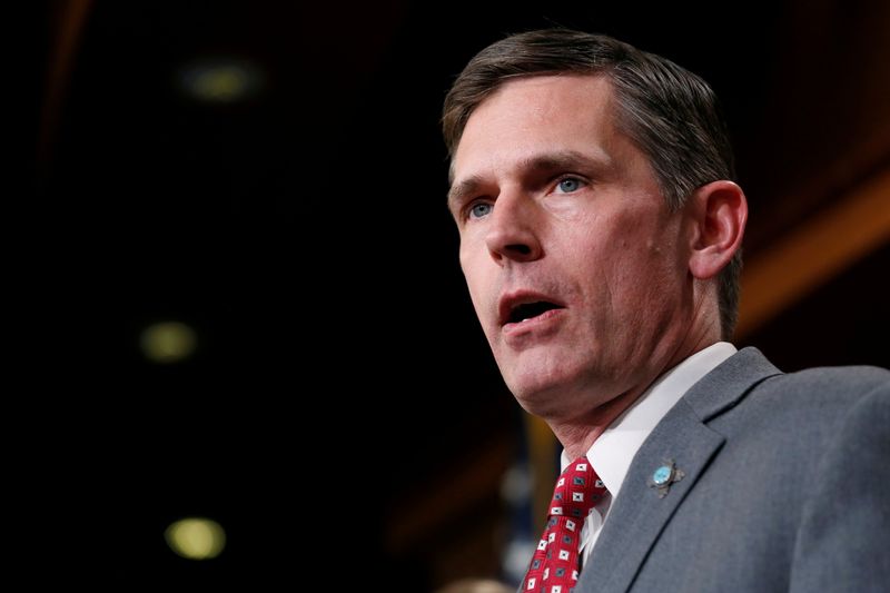 &copy; Reuters. FILE PHOTO: Senator Martin Heinrich (D-NM) speaks about the Senate Intelligence Committee findings and recommendations on threats to election infrastructure on Capitol Hill in Washington, U.S., March 20, 2018. REUTERS/Joshua Roberts 