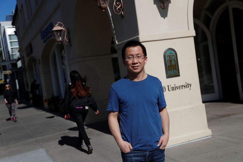 &copy; Reuters. FILE PHOTO: Zhang Yiming, founder and global CEO of ByteDance, poses in Palo Alto, California, U.S., March 4, 2020. REUTERS/Shannon Stapleton