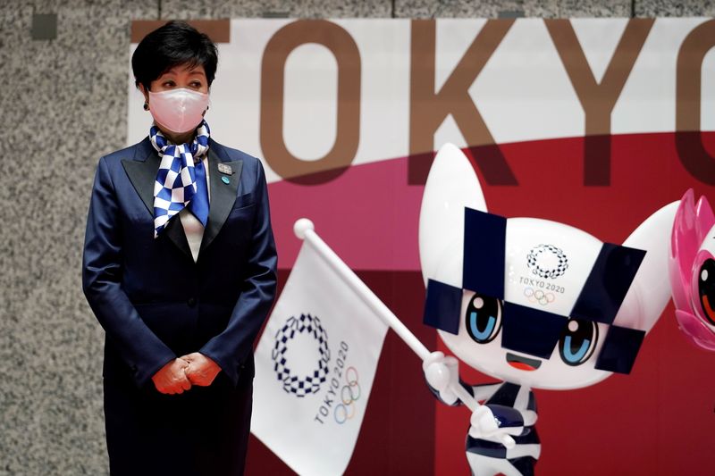 &copy; Reuters. 　５月２１日、東京都の小池百合子知事は同日午後に菅義偉首相と会談し、東京五輪・パラについて「コロナ対策をしっかりして、安全・安心な大会にすべく連携していく」ことで一致した
