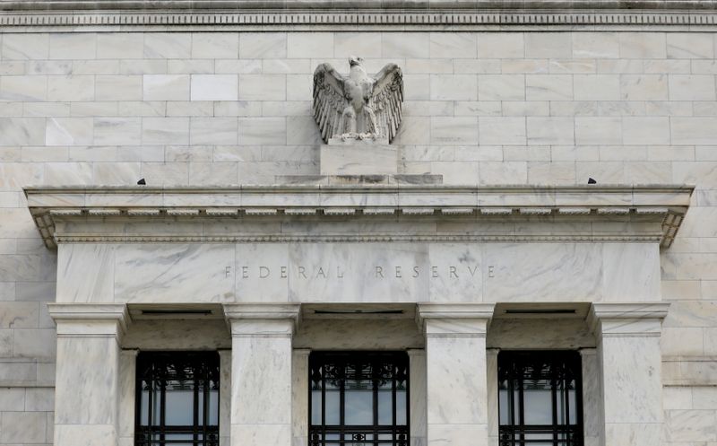 &copy; Reuters. FILE PHOTO: The Federal Reserve building is pictured in Washington, DC, U.S., August 22, 2018. REUTERS/Chris Wattie/File Photo