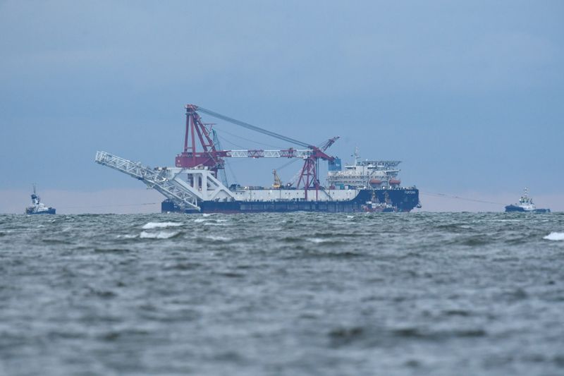 &copy; Reuters. The Russian pipe-laying ship "Fortuna" is seen in the Mecklenburg Bay ahead of the resumption of Nord Stream 2 gas pipeline construction near Insel Poel, Germany January 14, 2021.  REUTERS/Annegret Hilse