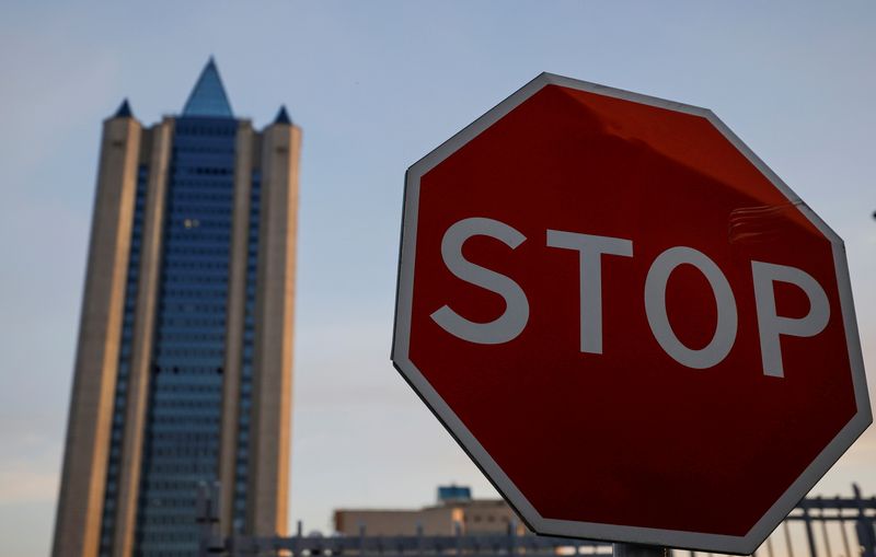 &copy; Reuters. A stop sign is seen in front of the headquarters of Gazprom in Moscow, Russia May 17, 2021. Picture taken May 17, 2021. REUTERS/Maxim Shemetov