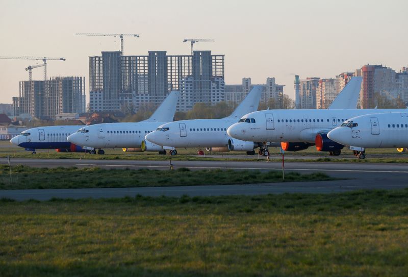 &copy; Reuters. A view shows old airplanes at the Kiev International Airport in Kiev, Ukraine April 8, 2020. REUTERS/Gleb Garanich