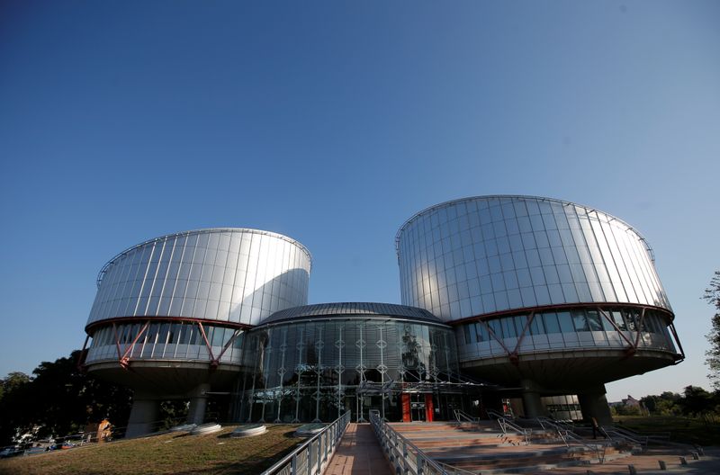 &copy; Reuters. FILE PHOTO: The building of the European Court of Human Rights is seen ahead of the start of a hearing concerning Ukraine's lawsuit against Russia regarding human rights violations in Crimea, in Strasbourg, France, September 11, 2019.  REUTERS/Vincent Kes