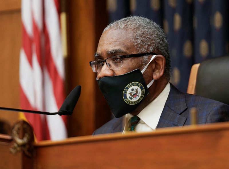 &copy; Reuters. FILE PHOTO: Chairman Rep. Gregory W. Meeks wears a face mask as U.S. Secretary of State Antony Blinken testifies before the House Committee on Foreign Affairs on the Biden Administration's Priorities for U.S. Foreign Policy on Capitol Hill in Washington, 