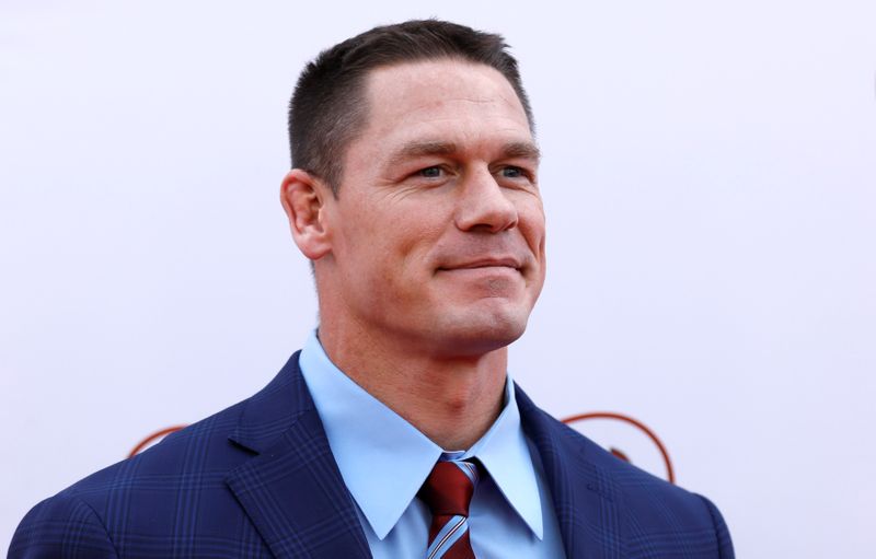 &copy; Reuters. FILE PHOTO: Cast member John Cena poses at the premiere for "Ferdinand" in Los Angeles, California, U.S., December 10, 2017. REUTERS/Mario Anzuoni