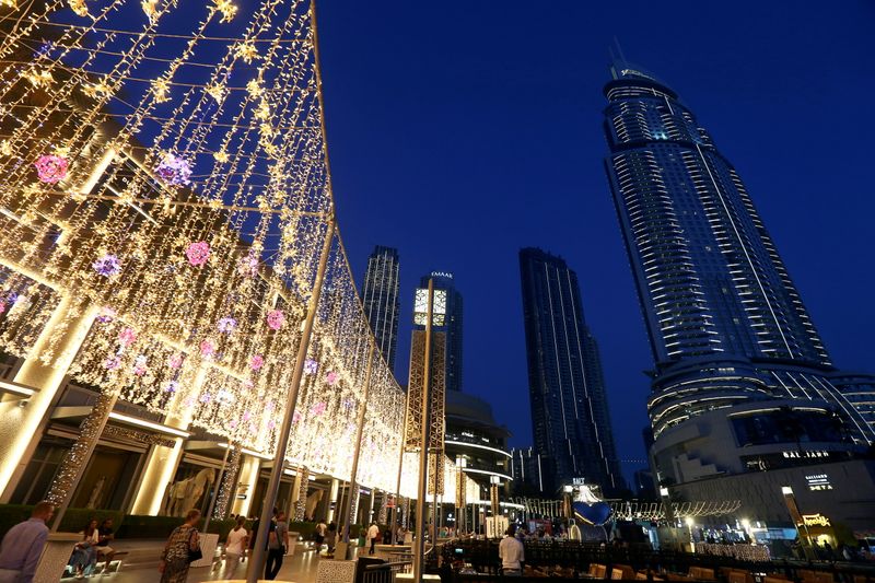 &copy; Reuters. FILE PHOTO: People walk outside The Dubai Mall in Dubai, United Arab Emirates March 12, 2020. Picture taken March 12, 2020. REUTERS/Satish Kumar