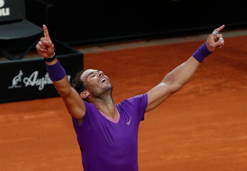 &copy; Reuters. Rafael Nadal a remporté son premier titre en Masters 1000 depuis l'Open du Canada en 2019./Photo prise le 16 mai 2021/REUTERS/Guglielmo Mangiapane